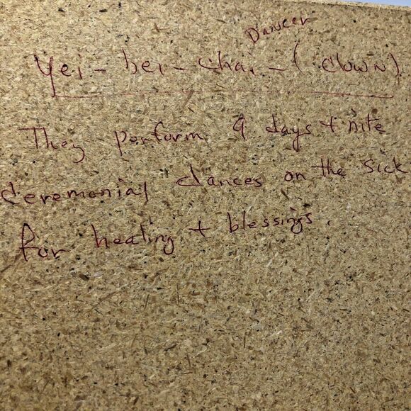 Kachina Sand Wall Art Navajo Native American Painting Panels VTG Set of 2 Signed - Picture 10 of 12